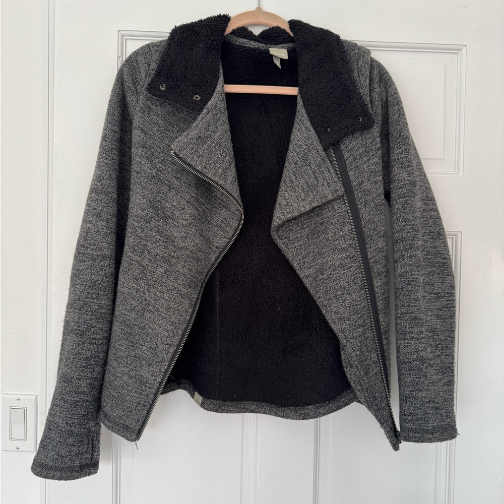 Moto style Gray and Black Jacket